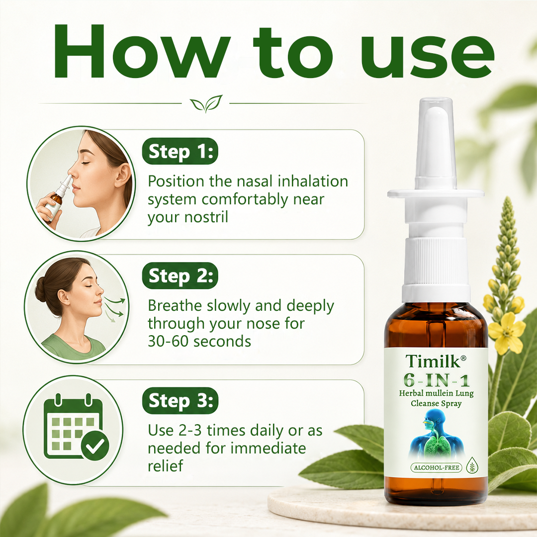 Timilk® 6-in-1 Herbal mullein Lung Cleanse Spray