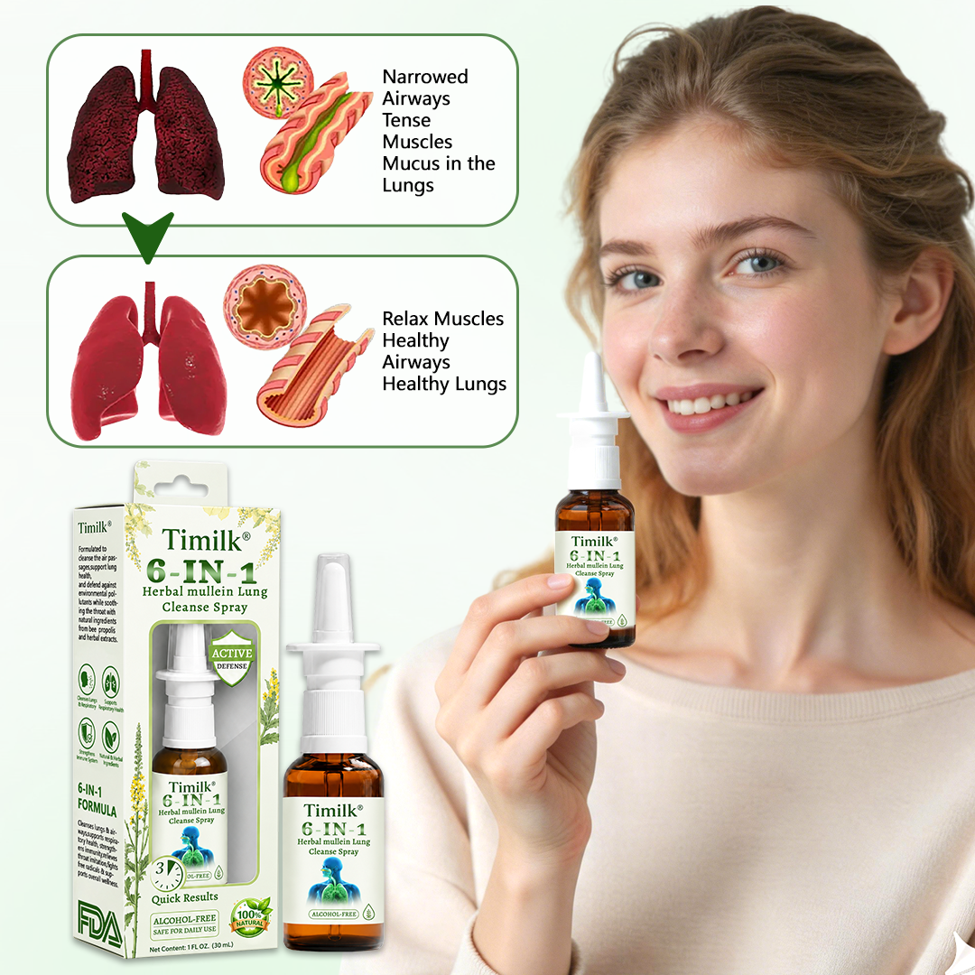 Timilk® 6-in-1 Herbal mullein Lung Cleanse Spray